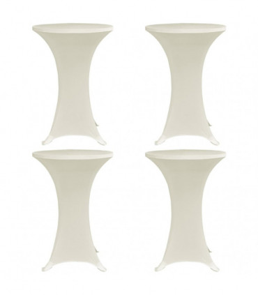 vidaXL Standing Table Cover Ø80 cm Cream Stretch 4 pcs