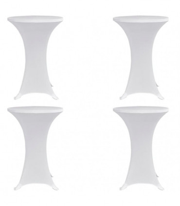 Standing Table Cover Ø80 cm White Stretch 4 pcs