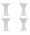 Standing Table Cover Ø80 cm White Stretch 4 pcs