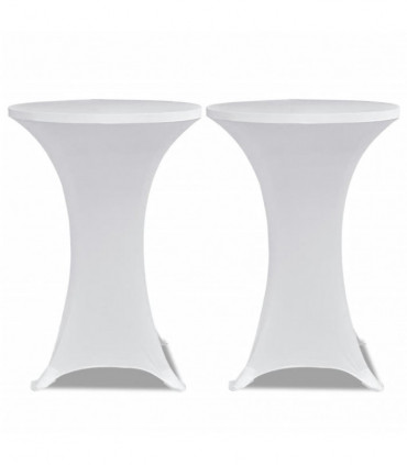 Standing Table Cover Ø80 cm White Stretch 4 pcs