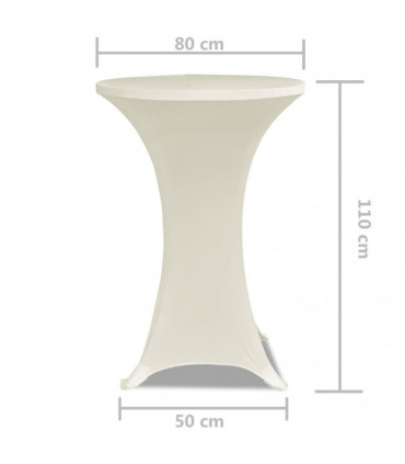 Standing Table Cover Ø80cm Cream Stretch 2 pcs