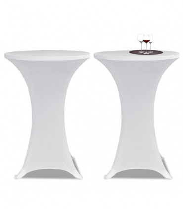 Standing Table Cover Ø80cm White Stretch 2 pcs
