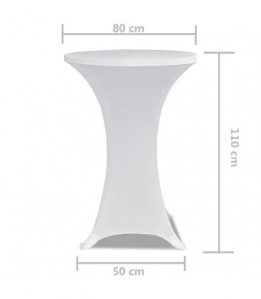 Standing Table Cover Ø80cm White Stretch 2 pcs
