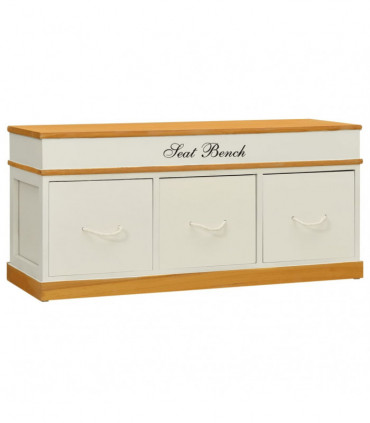 Storage Bench Solid Paulownia Wood 100 cm