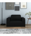 Stretch Couch Slipcover Black Polyester Jersey