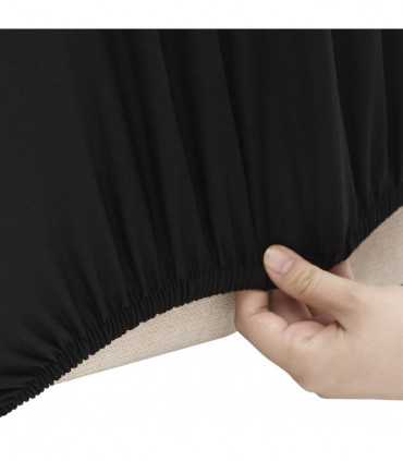 Stretch Couch Slipcover Black Polyester Jersey