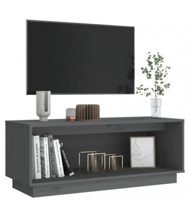 TV Cabinet Grey 90x35x35 cm Solid Wood Pine