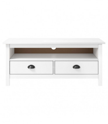 TV Cabinet Hill Range White 110x40x47 cm Solid Pine Wood