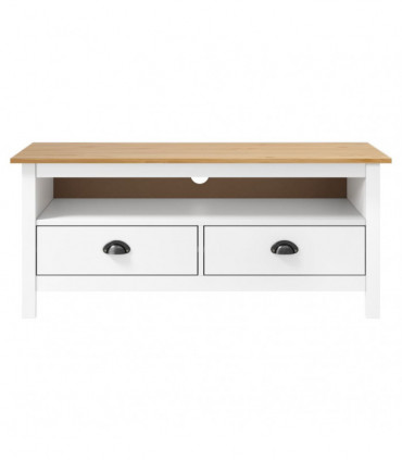 TV Cabinet Hill Range White 110x40x47 cm Solid Pine Wood