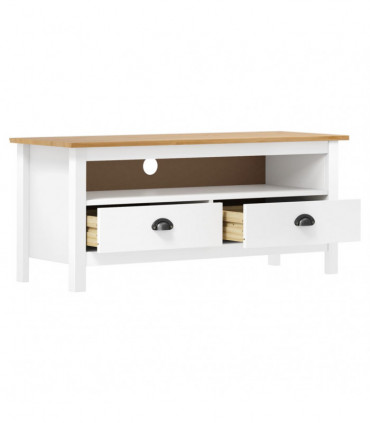 TV Cabinet Hill Range White 110x40x47 cm Solid Pine Wood