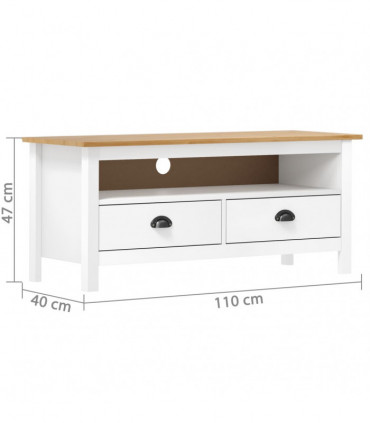 TV Cabinet Hill Range White 110x40x47 cm Solid Pine Wood