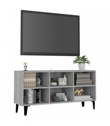 TV Cabinet with Metal Legs Grey Sonoma 103.5x30x50 cm