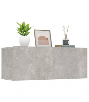 TV Cabinets 2 pcs Concrete Grey 80x30x30 cm Engineered Wood