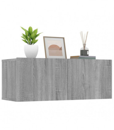 TV Cabinets 2 pcs Grey Sonoma 80x30x30 cm Engineered Wood