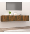 TV Cabinets 2 pcs Smoked Oak 80x30x30 cm Engineered Wood