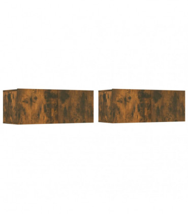 TV Cabinets 2 pcs Smoked Oak 80x30x30 cm Engineered Wood