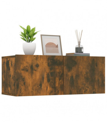 TV Cabinets 2 pcs Smoked Oak 80x30x30 cm Engineered Wood