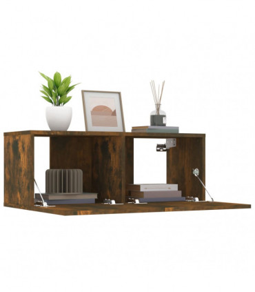 TV Cabinets 2 pcs Smoked Oak 80x30x30 cm Engineered Wood