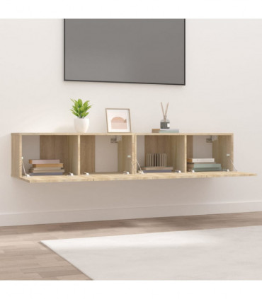 TV Cabinets 2 pcs Sonoma Oak 80x30x30 cm Engineered Wood
