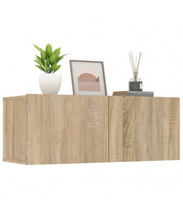 TV Cabinets 2 pcs Sonoma Oak 80x30x30 cm Engineered Wood