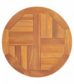 vidaXL Table Top Solid Teak Wood Round 2.5 cm 50 cm