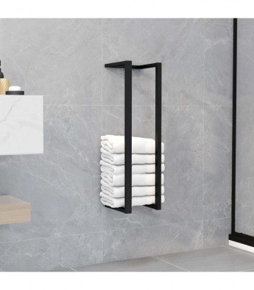 Towel Rack Black 12.5x12.5x60 cm Iron