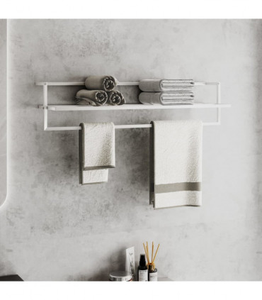 Towel Rack White 95x25x22 cm Iron