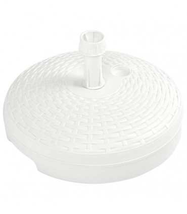 vidaXL Umbrella Base Sand/Water Filled 20 L White Plastic Rattan