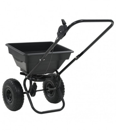 Walk Behind Salt Spreader PVC and Steel 92x46x70 cm 15 L