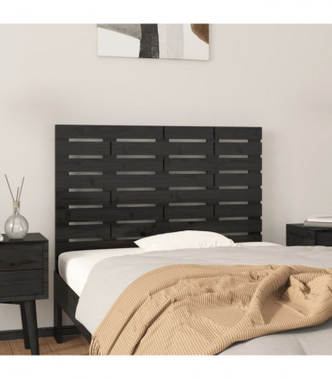 Wall Headboard Black 96x3x63 cm Solid Wood Pine