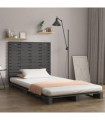 Wall Headboard Grey 146x3x91.5 cm Solid Wood Pine