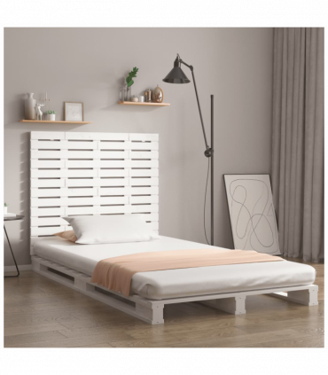 Wall Headboard White 126x3x91.5 cm Solid Wood Pine