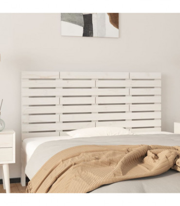 Wall Headboard White 146x3x63 cm Solid Wood Pine