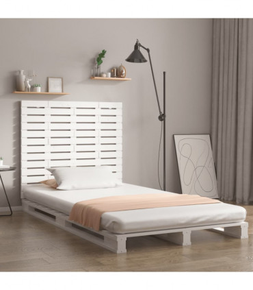 Wall Headboard White 96x3x91.5 cm Solid Wood Pine