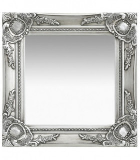Wall Mirror Baroque Style 40x40 cm Silver