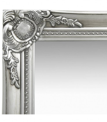 Wall Mirror Baroque Style 40x40 cm Silver