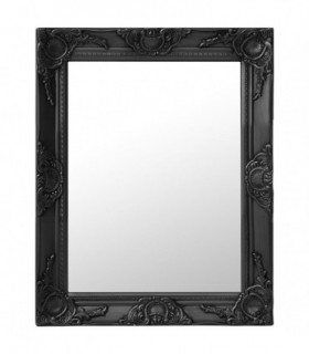 Wall Mirror Baroque Style 50x60 cm Black