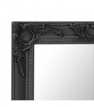 Wall Mirror Baroque Style 50x60 cm Black