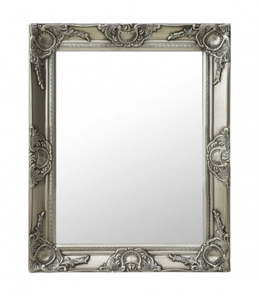 Wall Mirror Baroque Style 50x60 cm Silver