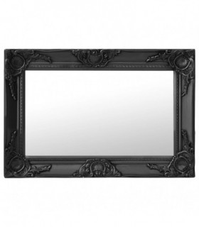 Wall Mirror Baroque Style 60x40 cm Black