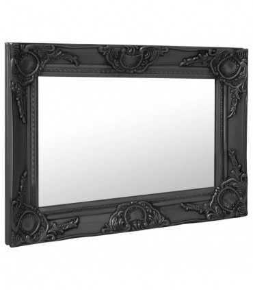 Wall Mirror Baroque Style 60x40 cm Black