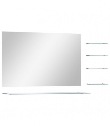 Wall Mirror with 5 Shelves Silver 100x60 cm