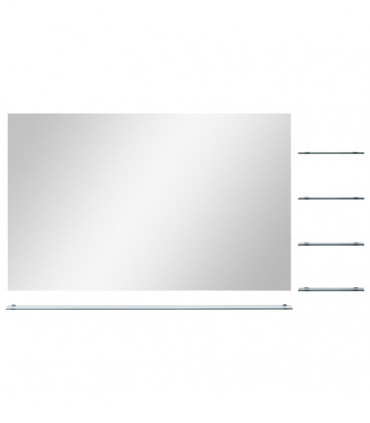 Wall Mirror with 5 Shelves Silver 100x60 cm