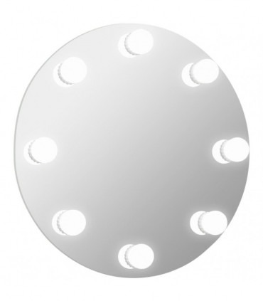 Wall Mirror with LED Lights Round Glass