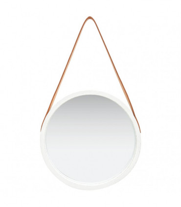 Wall Mirror with Strap 40 cm White