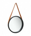 Wall Mirror with Strap 50 cm Black