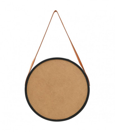 Wall Mirror with Strap 50 cm Black