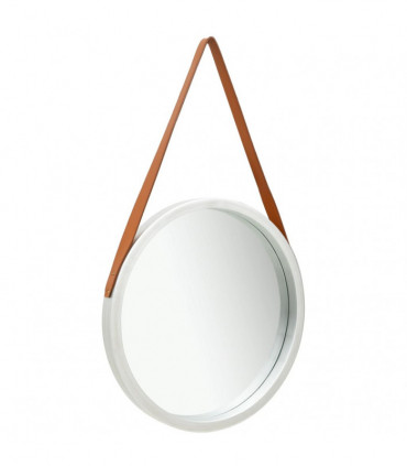 Wall Mirror with Strap 50 cm Silver