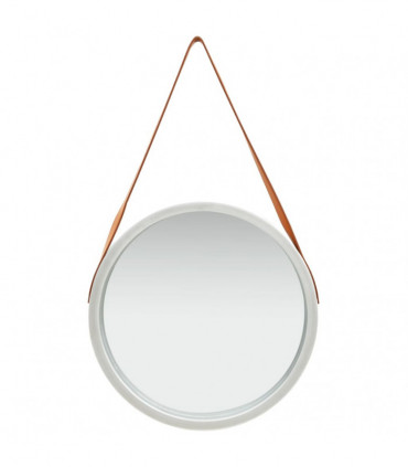 Wall Mirror with Strap 50 cm Silver