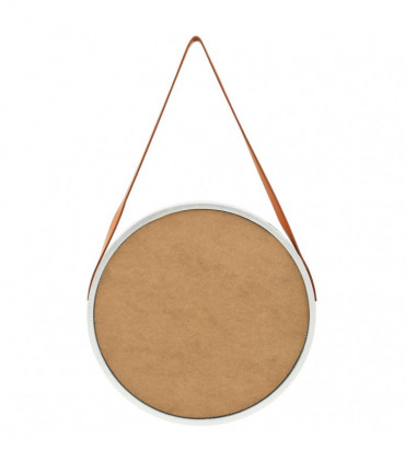 Wall Mirror with Strap 50 cm Silver